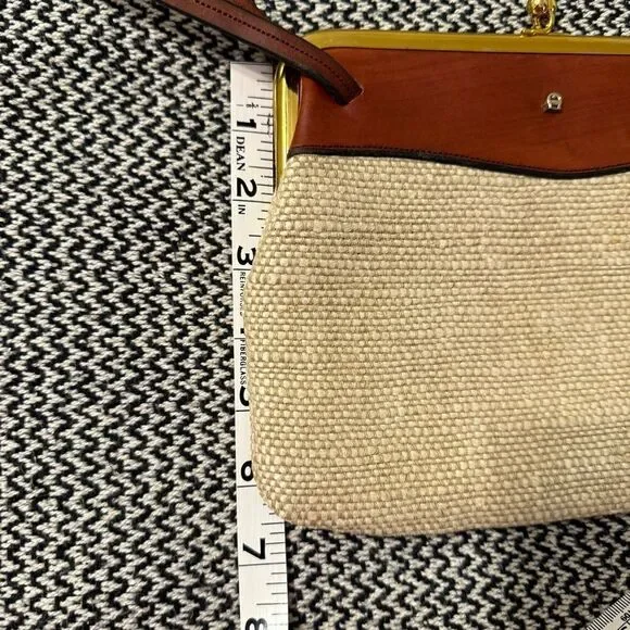 Vintage *Rare* 60’s Etienne Aigner Linen Leather Clutch Wallet - Picture 9 of 9